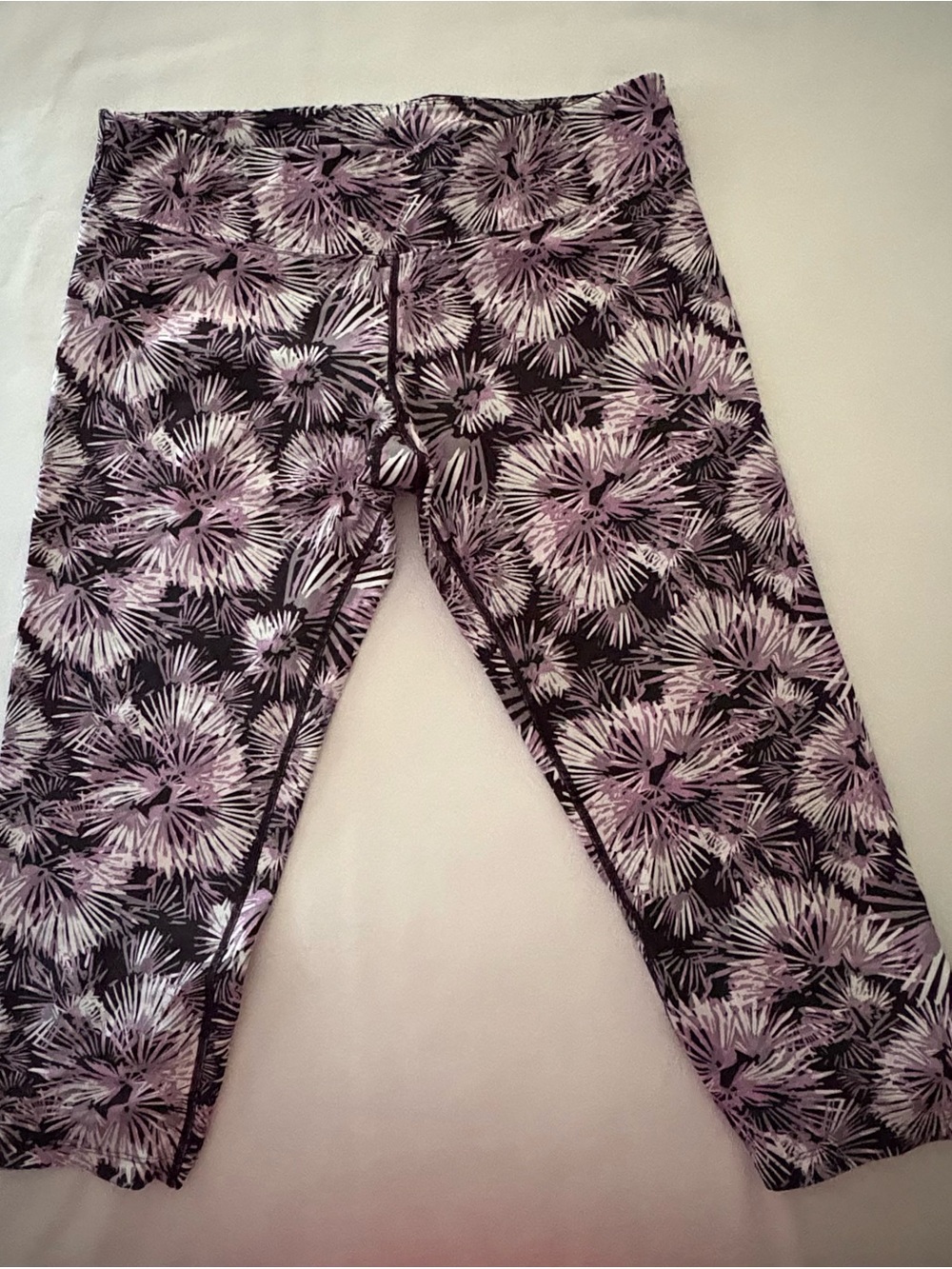 Calvin Klein Performance Purple & Black Floral Capri Leggings
